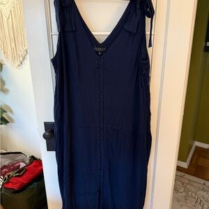 Eloquii Navy Blue V-Neck Dress